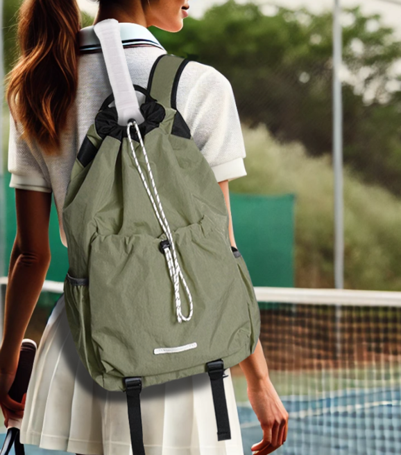 윈블리 테니스 백팩 테니스 가방 배트민턴 라켓가방 캐쥬얼 백팩, 카키, 1개