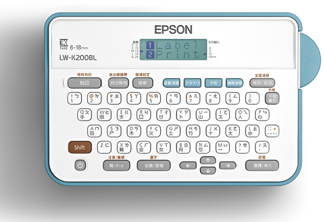 EPSON LW-K200BL 標籤機 多種字體圖案 辦公室家用標籤好幫手, 1個, 機器一台+標籤帶三捲(保固二年