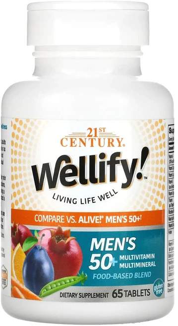 몸관리하세요 겨울입니다 21st Century Wellify 만 50세 이상 남성용 종합비타민 종합 미네랄 65정 특별관리진행, 21stCenturyWellify만50세이상남성용종합비, 1개 - 쿠팡