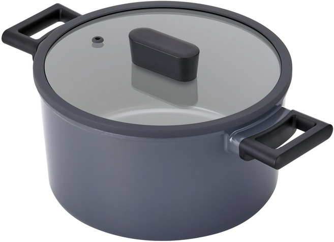 PN풍년 인덕션 마레 히트팟 깊은 양수 냄비 + 뚜껑 세트, 24cm, 블랙 + 그레이, 1세트