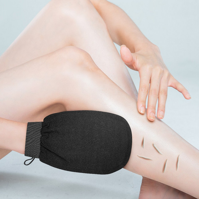 할인바이할인 때쓰리 블랙타올 때장갑 저자극 프리미엄 때타올, 검정, 1세트