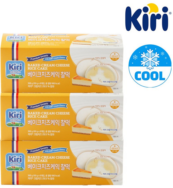 끼리 크림치즈 찰떡 60g 베이크 6입 3BOX, 3박스, 360g