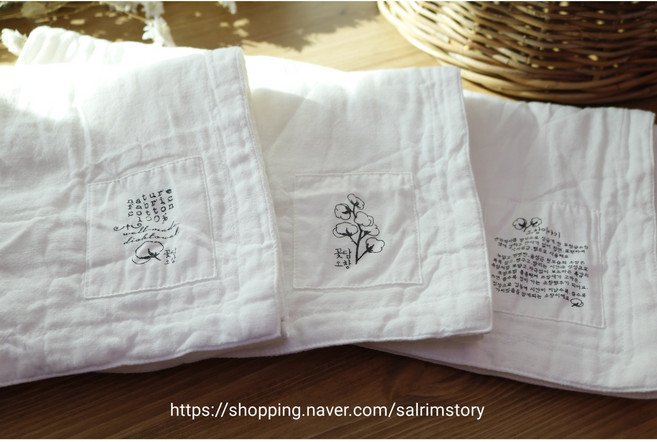 빅라벨 3겹 소창수건 (3장세트) 정련완료