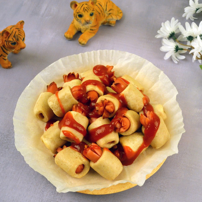 문어모양 비엔나소시지 소떡롤 현미 문어발핫떡 1kg 5봉 (총 5kg), 5개