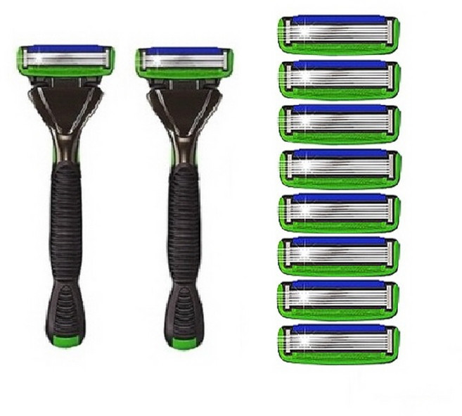 도루코 페이스6 6중날 면도기본체2개+면도날 총8개, 1세트