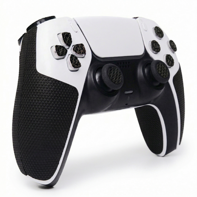 플레이스테이션 PS5 듀얼센스 그립테이프 커버 논슬립 땀흡수, 1세트, BLACK, CLASSIC