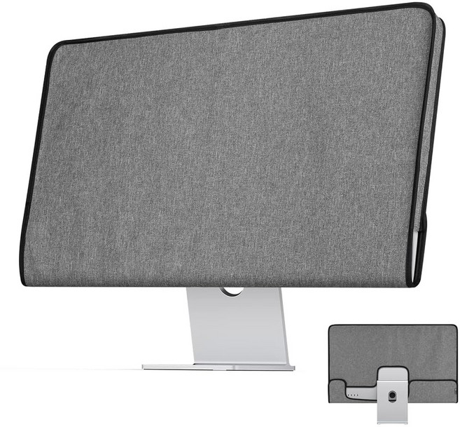 27인치 Apple 스튜디오 디스플레이와 호환되는 CaSZLUTION 모니터 커버 - 먼지 케이스 화면 보호 슬리브 회색, 1개