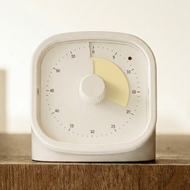 볼륨조절 센담 무소음 뽀모도로타이머 알람시계 공부타이머, 옐로우, 1개