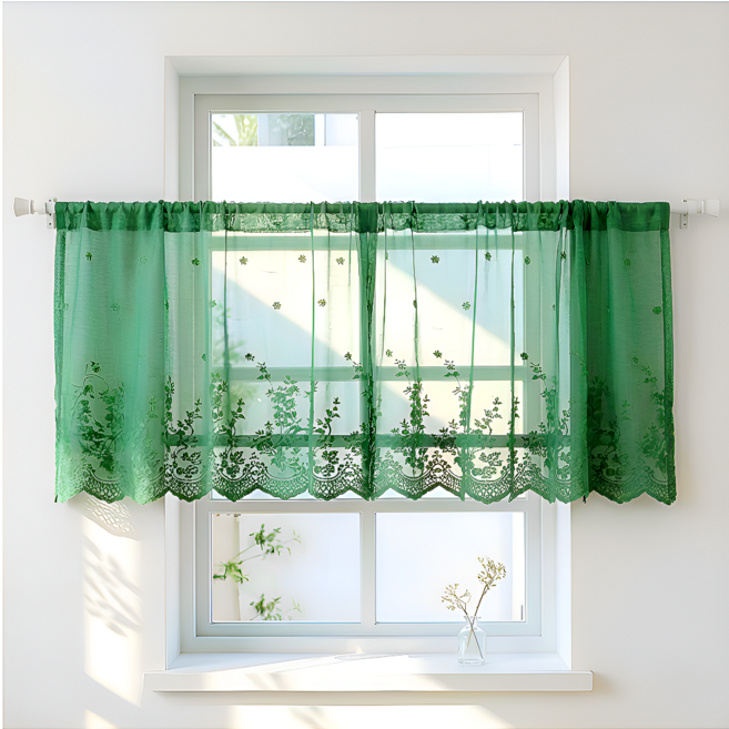 베라룩 레이스 바란스 커튼 작은창 주방 가림막 감성커튼