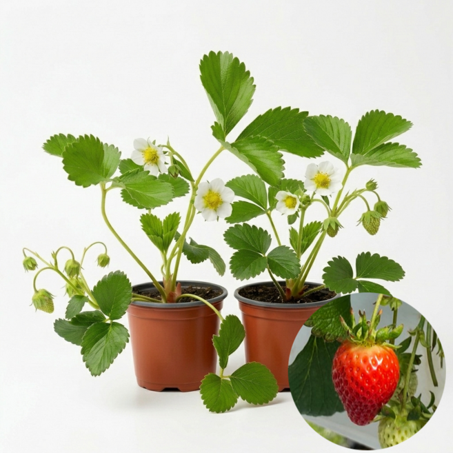 딸기 모종 묶음 랜덤 품종 화분 과일 식물 키우기 텃밭 베란다 모종, 2개