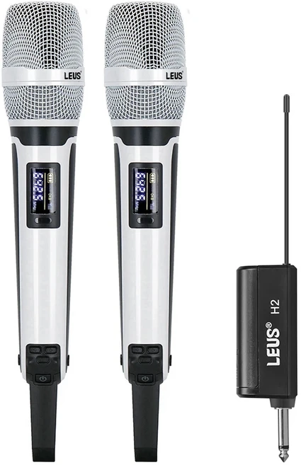레코드 스튜디오용 LEUS H2 UHF SKM9000 무선 마이크 가라오케 무대 연설 결혼식 공연 밴드 가족 모임, 01 2mics white