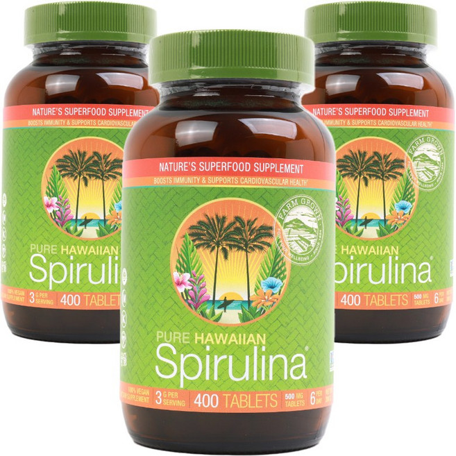 Nutrex Hawaii 夏威夷螺旋藻錠 500mg, 400顆, 3罐