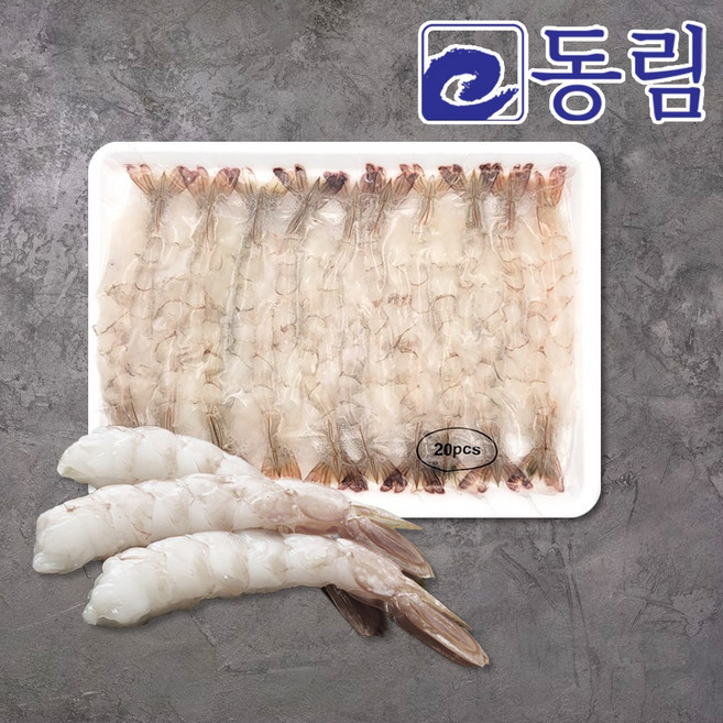 [동림수산] 냉동 노바시새우 20미 (두절 탈각 손질 꼬리유 튀김용 새우 도소매 업소용), 1개, 1팩 454g