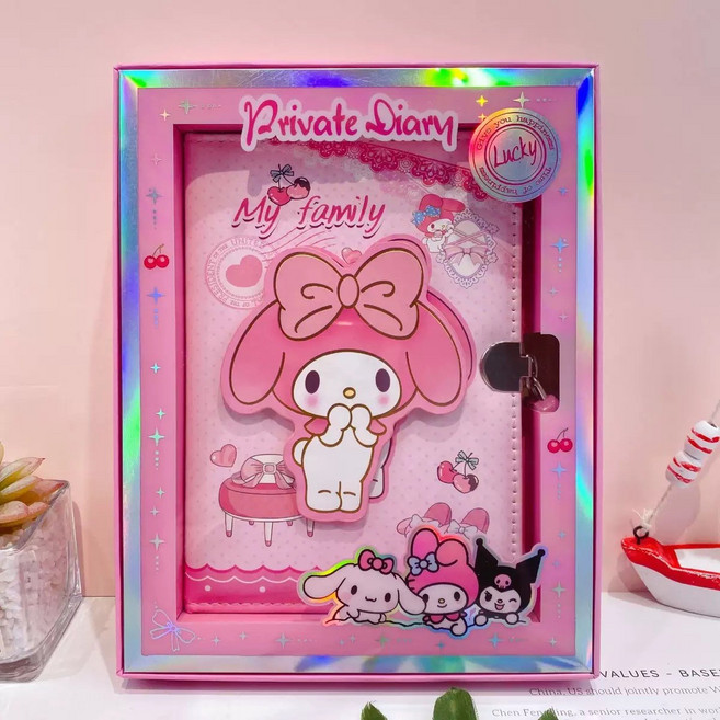 문구보따리 산리오 라부부 카피바라 다이어리 다꾸 비밀일기장 다꾸세트, 마이멜로디 핑크, 1개