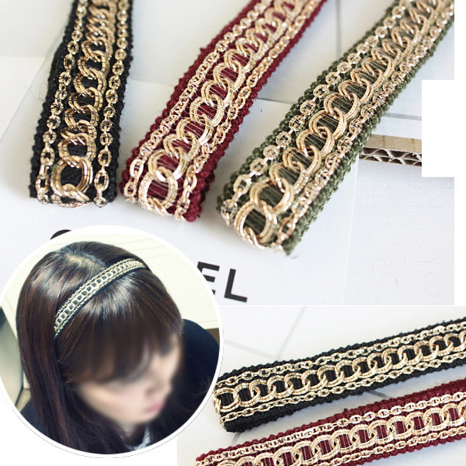레인걸 체인 머리밴드 고무줄형 헤어밴드 머리띠(A3035)