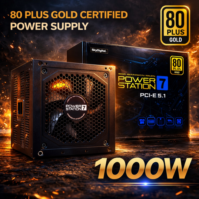 스카이디지탈 파워스테이션7 1000W 80PLUS GOLD 컴퓨터 파워서플라이 PS7-CSZ1000V5 풀모듈러
