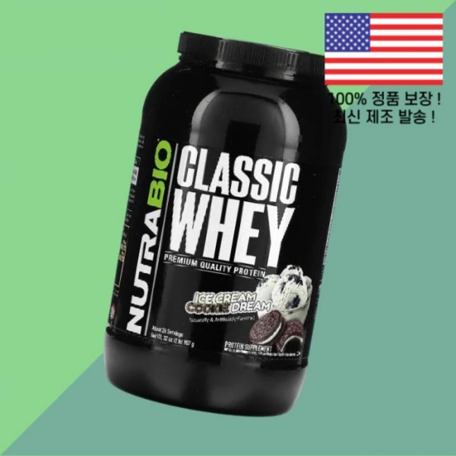 뉴트라바이오 클래식 유청 단백 웨이 아이솔레이트 프로틴 아이스크림 쿠키 드림 2파운드 907g NutraBio Classic Whey Protein Ice Cream Cooki, 1 - 쿠팡