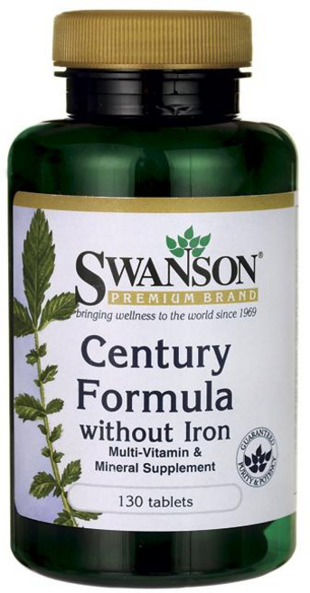 Swanson 斯旺森 綜合維生素&礦物質錠 不含鐵, 130顆, 1罐