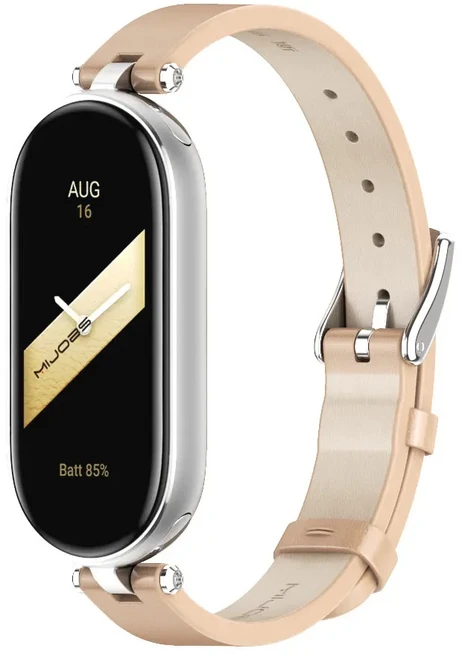 샤오미 미밴드 10 9 8 7 6 5 스트랩 가죽 손목, 03 For Mi Band 9 8, 07 Apricot Silver