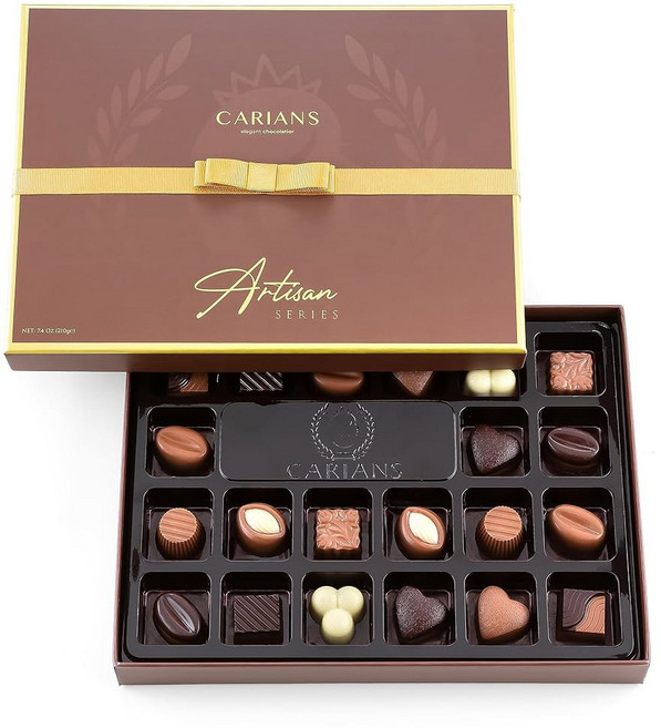 카리안스 발렌타인데이 두바이 초콜릿 선물 상자 피스타치오와 카타이피가 들어간 우아한 발렌, Brown Box, 210g, 1