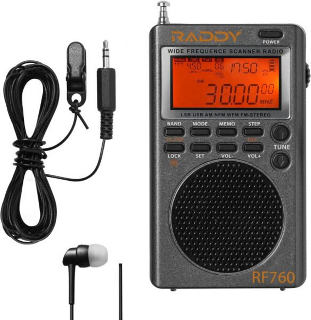 래디 RF760 NOAA 경보 기능이 있는 휴대용 SSB 단파 라디오 수신기 풀 밴드 AMFMSWCBVHFUHFWXAIR 배터리 작동 이어폰 잭 및 9.7피트 와이어 안테나 포