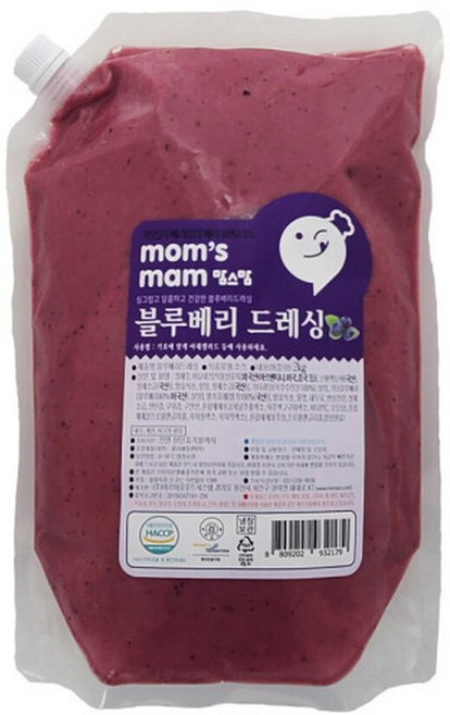 맘스맘 블루베리드레싱 2kg 샐러드 대용량드레싱, 1개