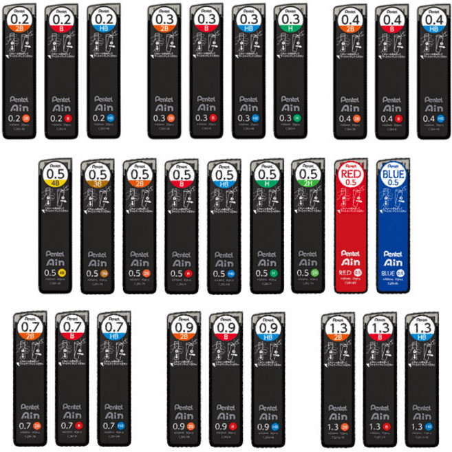 펜텔 뉴 아인 샤프심 new AIN 0.2 0.3 0.4 0.5 0.7 0.9 1.3, 0.5__2B