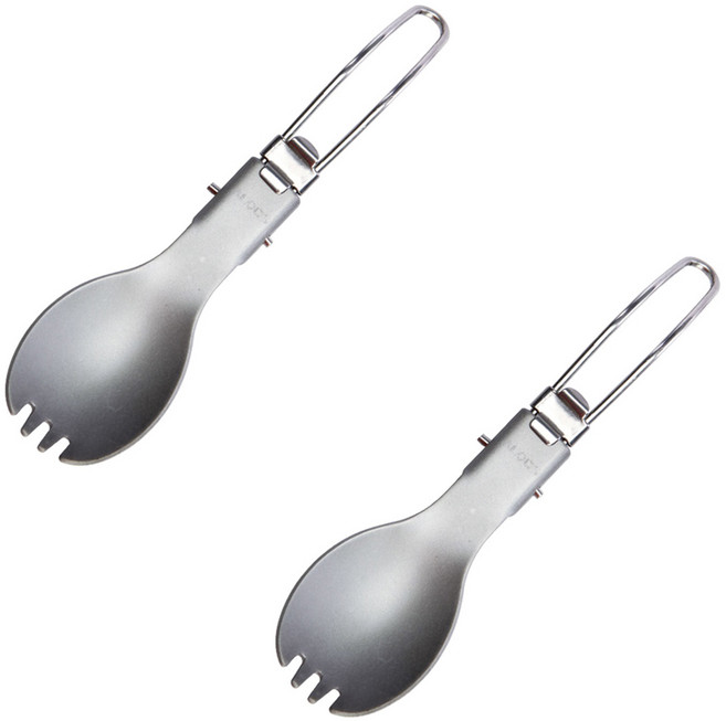 알록스 아웃도어 폴딩 멀티펑셔널 스푼 수저 TW-104, 2개, Gray