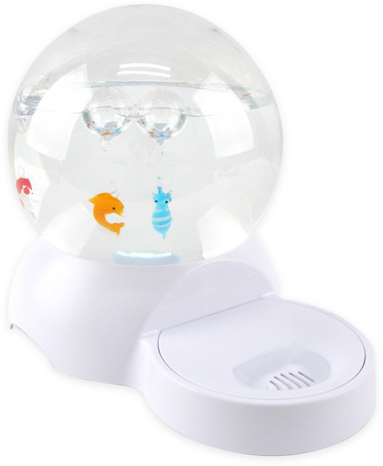 도그아이 강아지 고양이 원형 급수기 + 모빌3개, 화이트, 1개