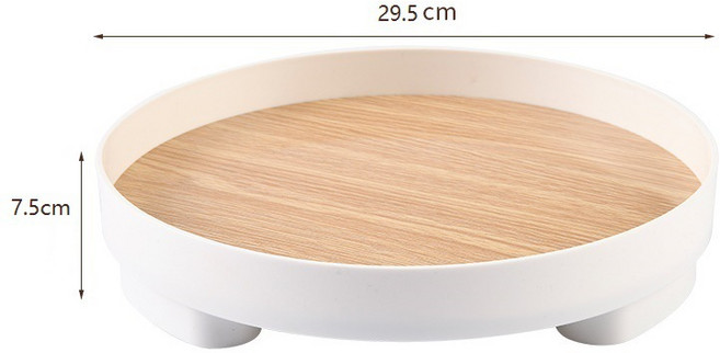 圓形玄關置物架 360度旋轉收納託盤, 木質 - 託盤 大 29*7.5[Wooden Pallet Large ], 1層