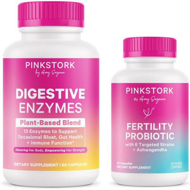 핑크 스토크 가임력 프로바이오틱스 소화 효소 번들 생식 건강 지원 여성 엽산 이노시톨 핑크Srk