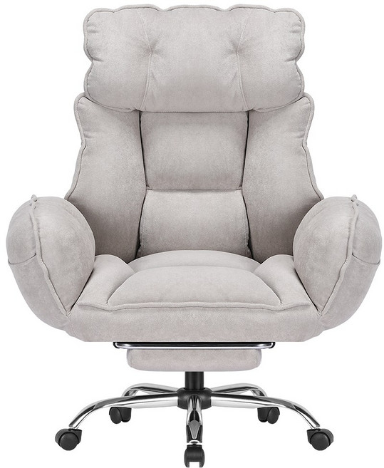 벤트론스 침대형 리클라이너 사무용 컴퓨터 의자, 플리스_그레이