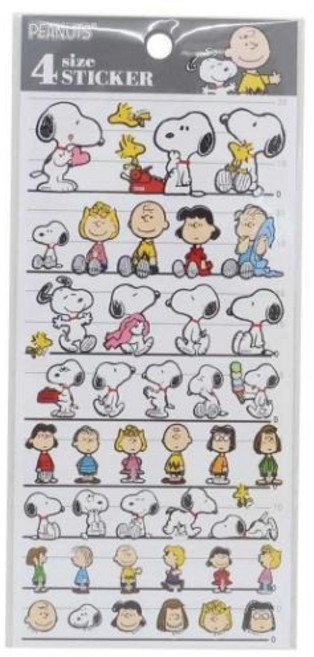 莫莫日貨日本製 KAMIO 史努比 Snoopy 四尺寸 貼紙 裝飾貼紙 日記貼 拍立得貼紙, 1個