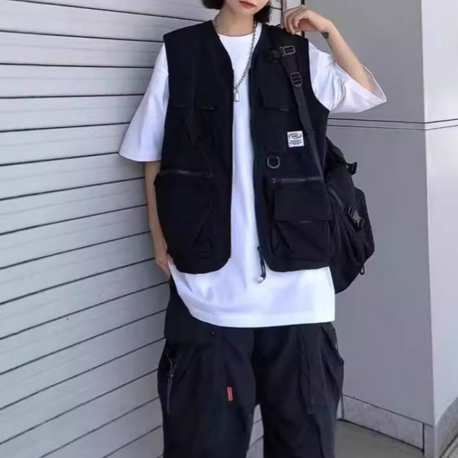 PETITBATH여성 멀티포켓 전술 유틸리티 베스트 스트릿 스타일 레이어드 조끼lyy4520250825