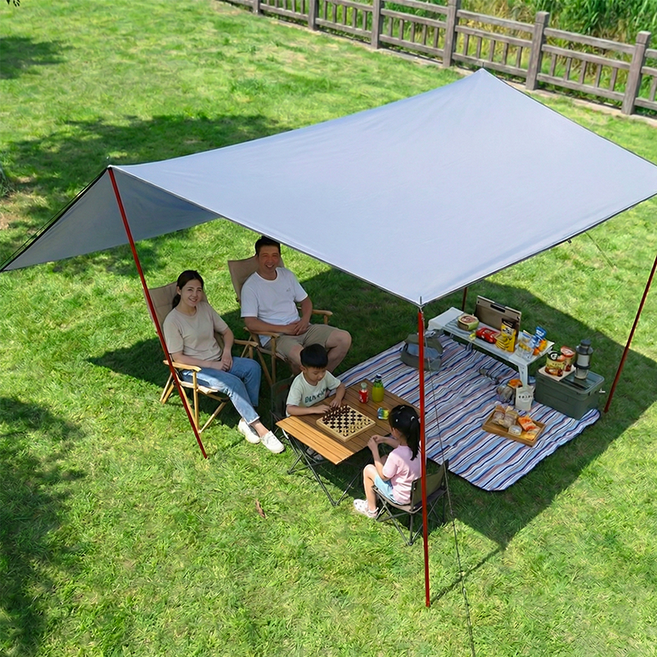 디프 클래식 초경량 실버코팅 캠핑 타프, 화이트