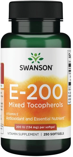 스완슨 비타민 E 믹스드 토코페롤 200IU 소프트젤, 1개, 250정 - 쿠팡