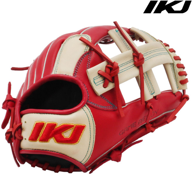 IKJ 내야 글러브 우투용 GR BP-425 + 주머니, RED + CAMEL, 1개