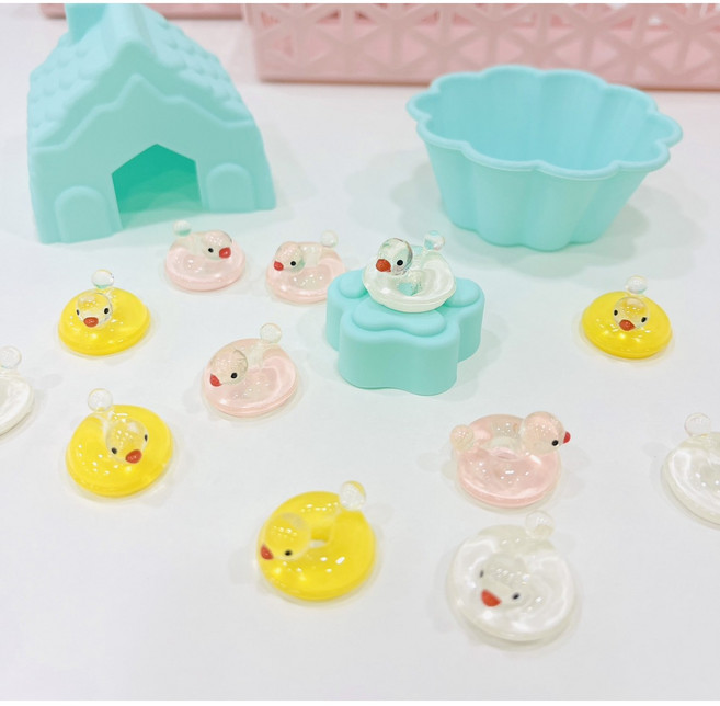 투명 튜브 오리 미니어처 달팽이 집 꾸미기 용품, 옐로우