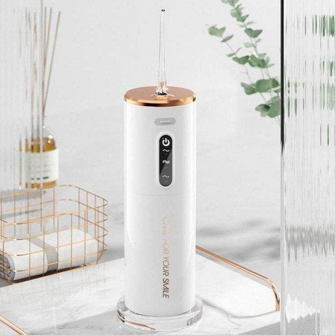 치주염 구강세정기 가정용 휴대용 상쾌한 치아세정, 다크그린 듀얼 노즐