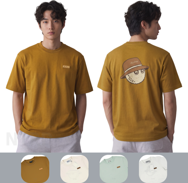 말본 골프 남녀공용 반팔티 와펜 라운드 티셔츠 등판 버킷 포인트