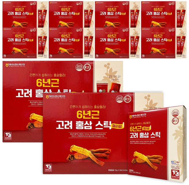더존건강 6년근 고려 홍삼 스틱 젤리형, 520g, 10개