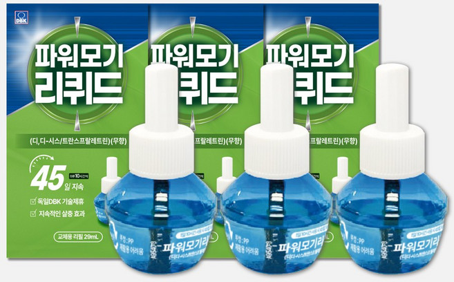 킬파프 파워리퀴드(액체) 전자 모기향 45일(29ml) 리필 번들