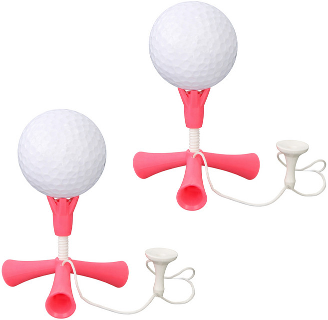 아띠꼴로 멀리멀리 삼발이 높이조절 비거리향상 골프티 2개, 핑크, 1세트