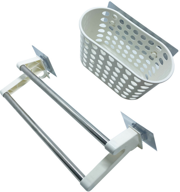 타원형바구니+2단수건걸이 세트, 1개