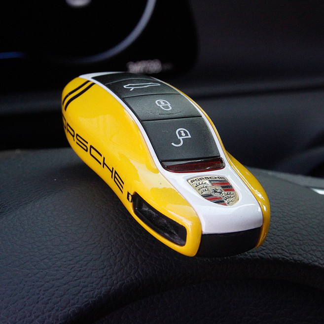 [주주파츠몰] 포르쉐 스마트키 케이스 키홀더 프레임 실리콘 버튼 순정 교체형 모음 호환 용품, 키프레임, 카본