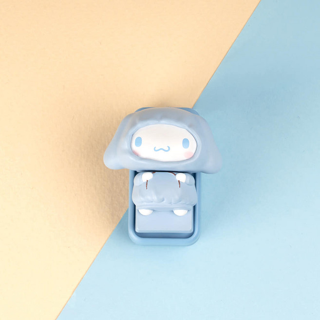 산리오 캐릭터즈 헬로키티 시나모롤 포차코 피규어 2구 키캡 키링 클리커 딸깍이, 1개