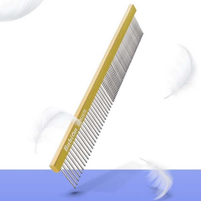 강아지 미니 듀얼 빗 골드 장모 전용 일자형 그루밍_ 20293463EA