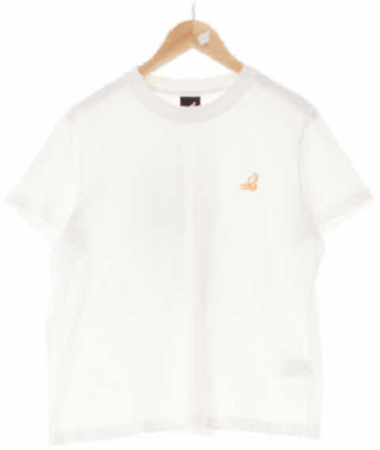 0887 KangoI 화이트 면 심볼자수로고반팔티 [S]