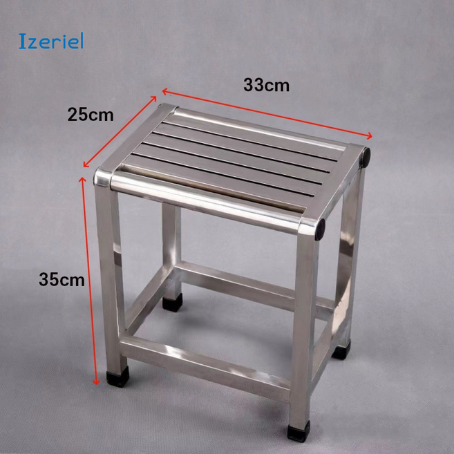 Izeriel 스테인레스 스툴 튼튼한 의자 목욕의자 다용도 방수 스툴 미끄럼 방지 욕실 의자 노인 환자용 욕실의자 견고한 높은 샤워 의자, 1개