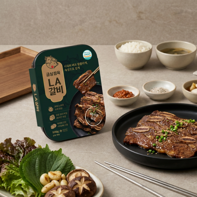 양념LA갈비 500g 과일숙성 손질 지방제거 구이용 금상첨육 명절선물 집들이 손님맞이 [원산지:미국], 3개